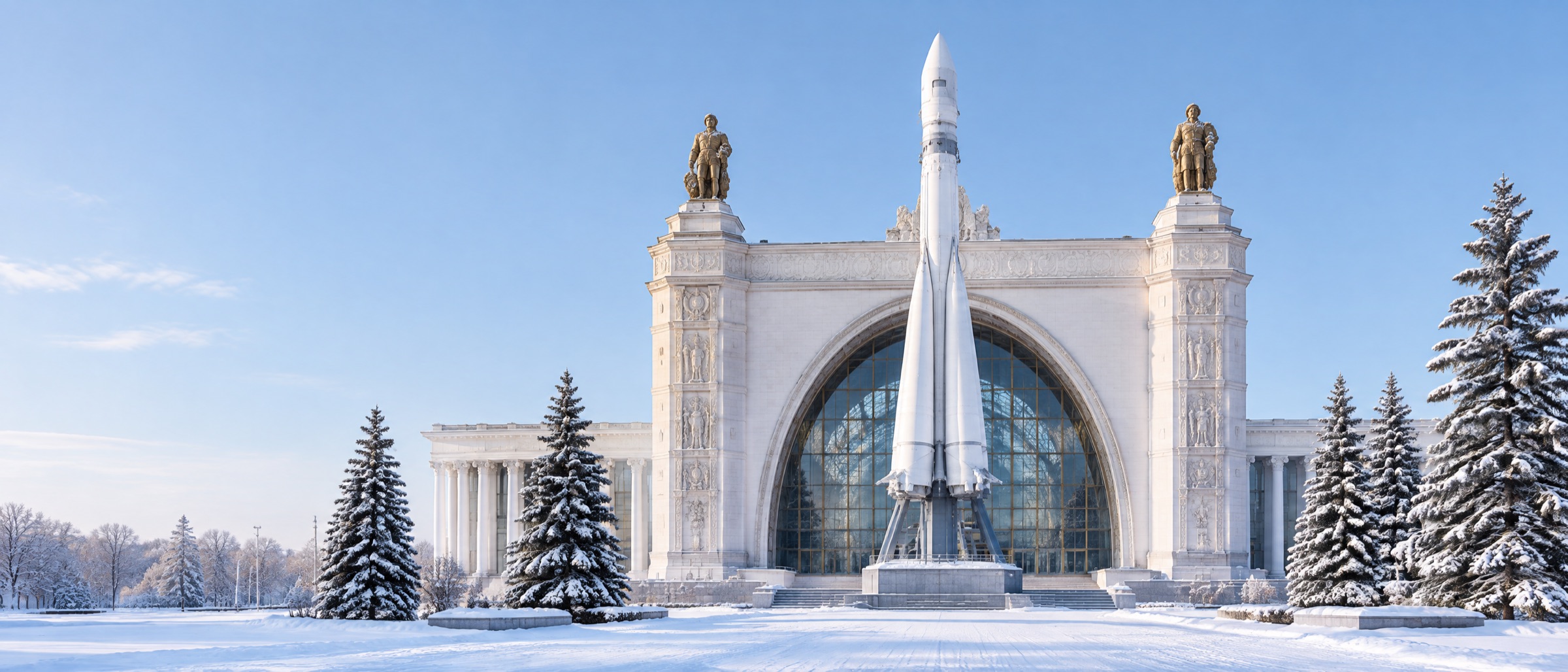 Павильон №34 «Космос» на ВДНХ зимой